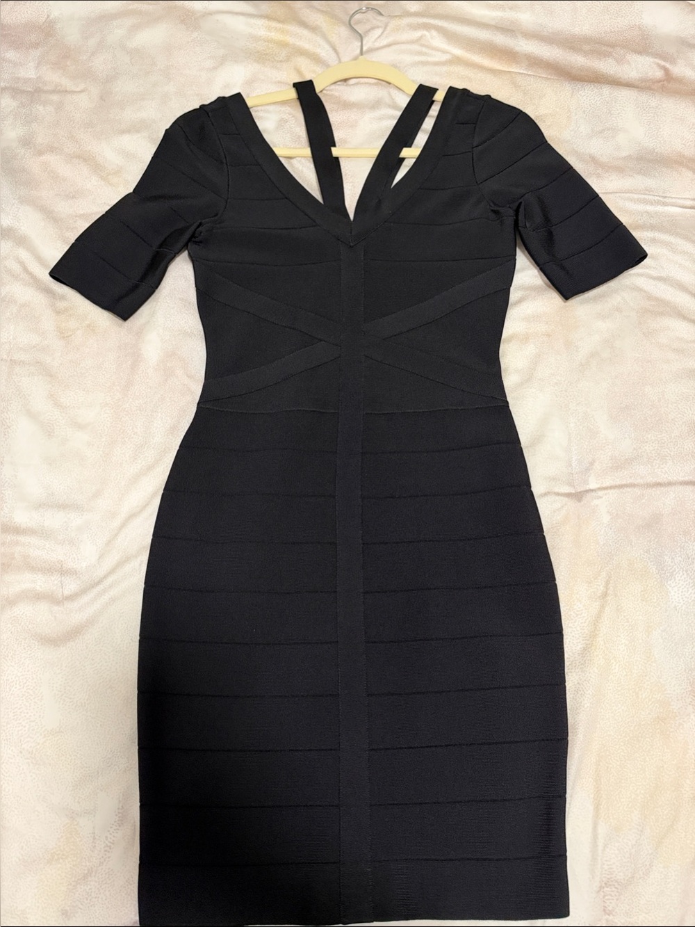 VENUS Black Bandage Sheath Dress